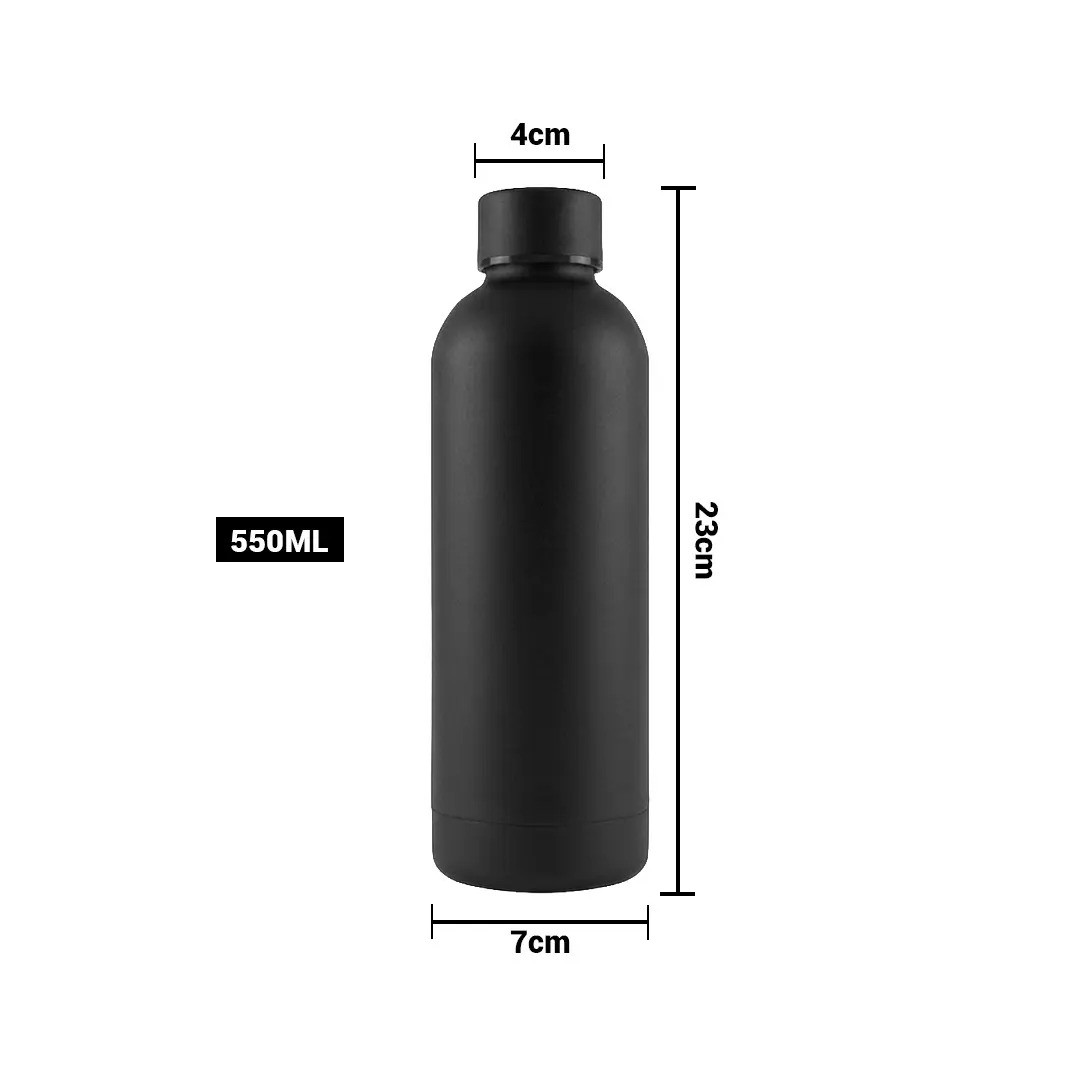 Termo Rubber De Acero Inoxidable Color Negro