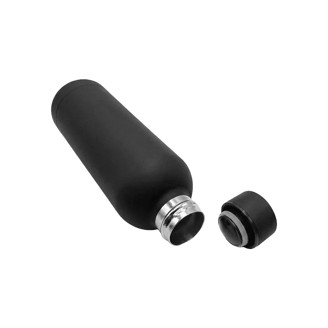 Termo Rubber De Acero Inoxidable Color Negro