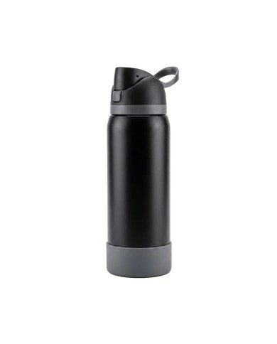 Termo Tipo Owala Con Base Rubber Color Negro Con Gris