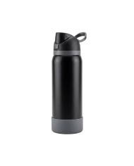 Termo Tipo Owala Con Base Rubber Color Negro Con Gris