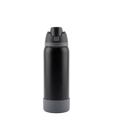 Termo Tipo Owala Con Base Rubber Color Negro Con Gris
