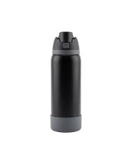 Termo Tipo Owala Con Base Rubber Color Negro Con Gris