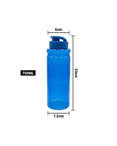 Tomatodo Cilindro Pvc Azul Traslucido 750 Ml