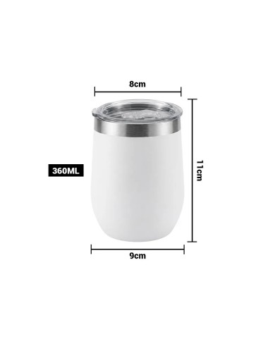 Vaso Termico Tumbler 360 Ml Color Blanco