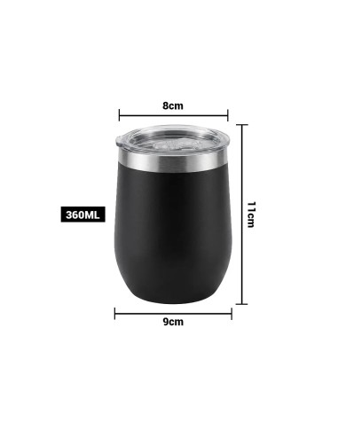 Vaso Termico Tumbler 360 Ml Color Negro