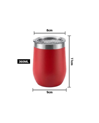 Vaso Termico Tumbler 360 Ml Color Rojo