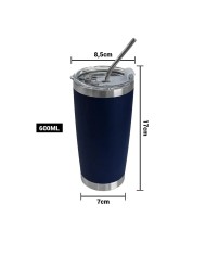 Vaso Termico Tumbler Con Sorbete Color Azul Marino