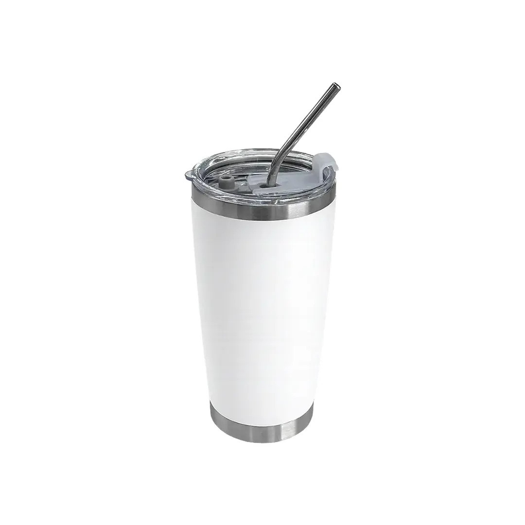 Vaso Termico Tumbler Con Sorbete Color Blanco