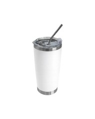 Vaso Termico Tumbler Con Sorbete Color Blanco