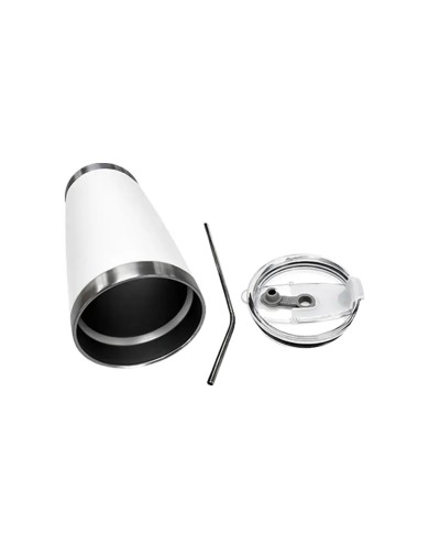 Vaso Termico Tumbler Con Sorbete Color Blanco