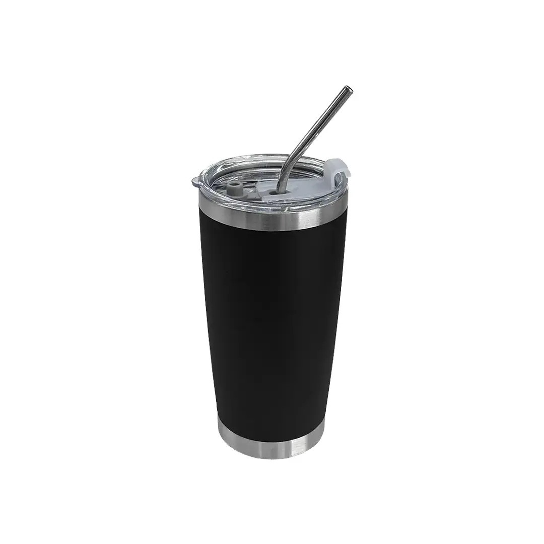 Vaso Termico Tumbler Con Sorbete Color Negro