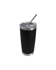 Vaso Termico Tumbler Con Sorbete Color Negro