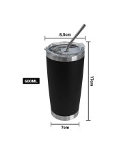 Vaso Termico Tumbler Con Sorbete Color Negro