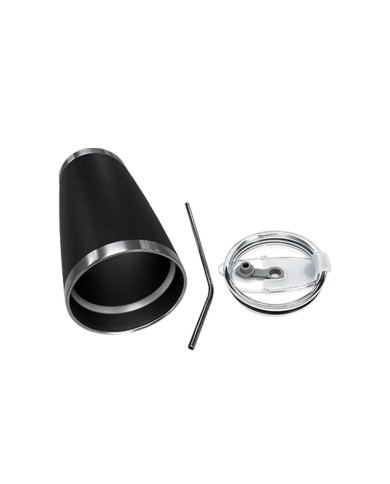 Vaso Termico Tumbler Con Sorbete Color Negro
