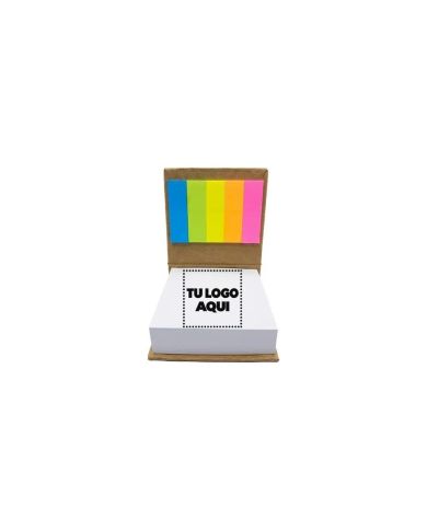 Block De Notas Con Pots It Color Natural - personalizable con tu logo