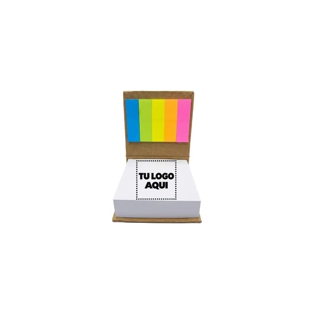 Block De Notas Con Pots It Color Natural - personalizable con tu logo
