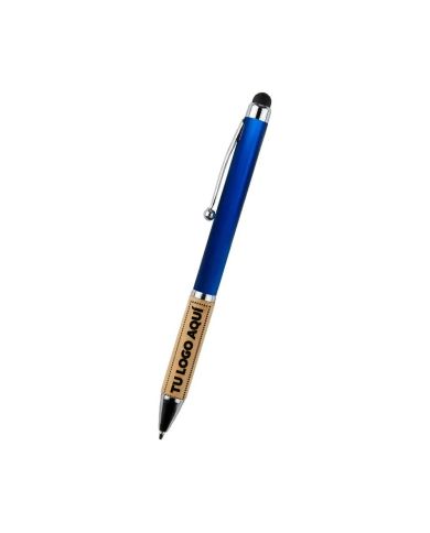 Boligrafo Bamboo Berlin Con Touch Azul - personalizable con tu logo