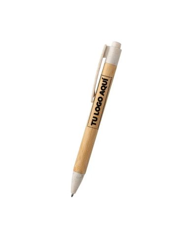 Boligrafo Bamboo Con Detalles De Avena - personalizable con tu logo