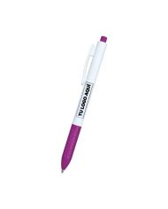 Boligrafo Click Plus Blanco Con Fucsia - personalizable con tu logo