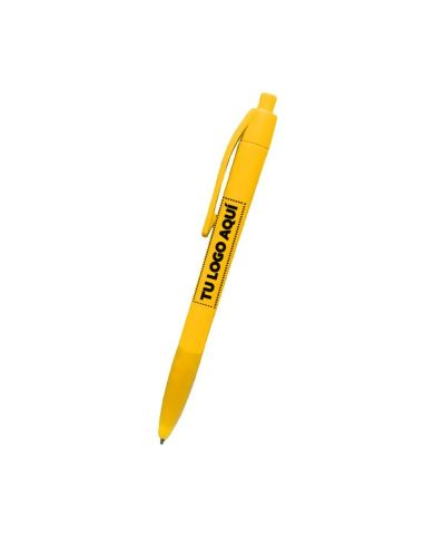 Boligrafo Colori Grip Amarillo Solido - personalizable con tu logo