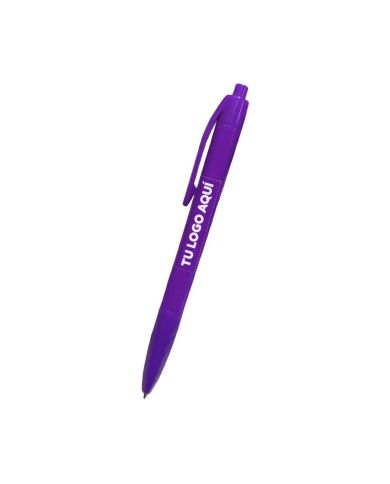 Boligrafo Colori Grip Morado Solido - personalizable con tu logo
