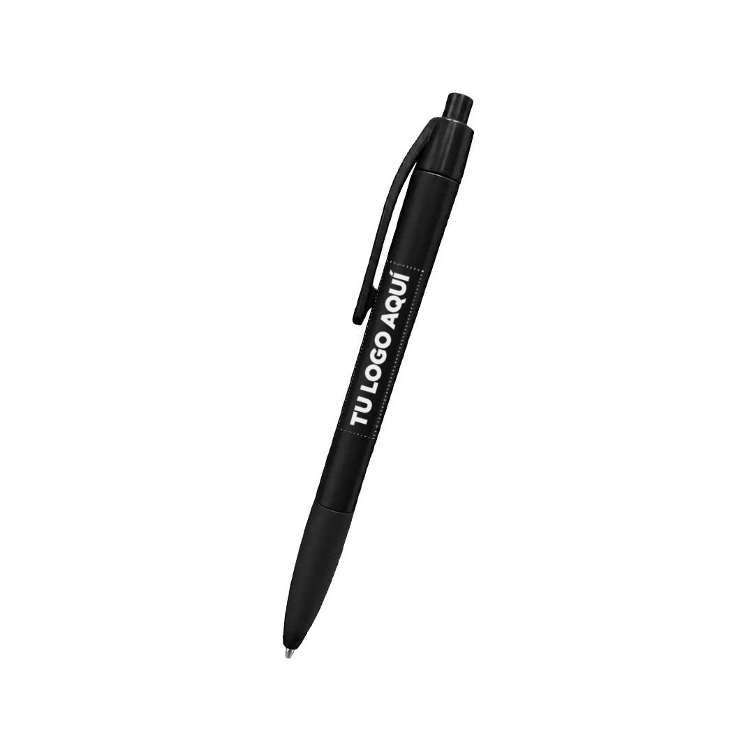 Boligrafo Colori Grip Negro Solido - personalizable con tu logo