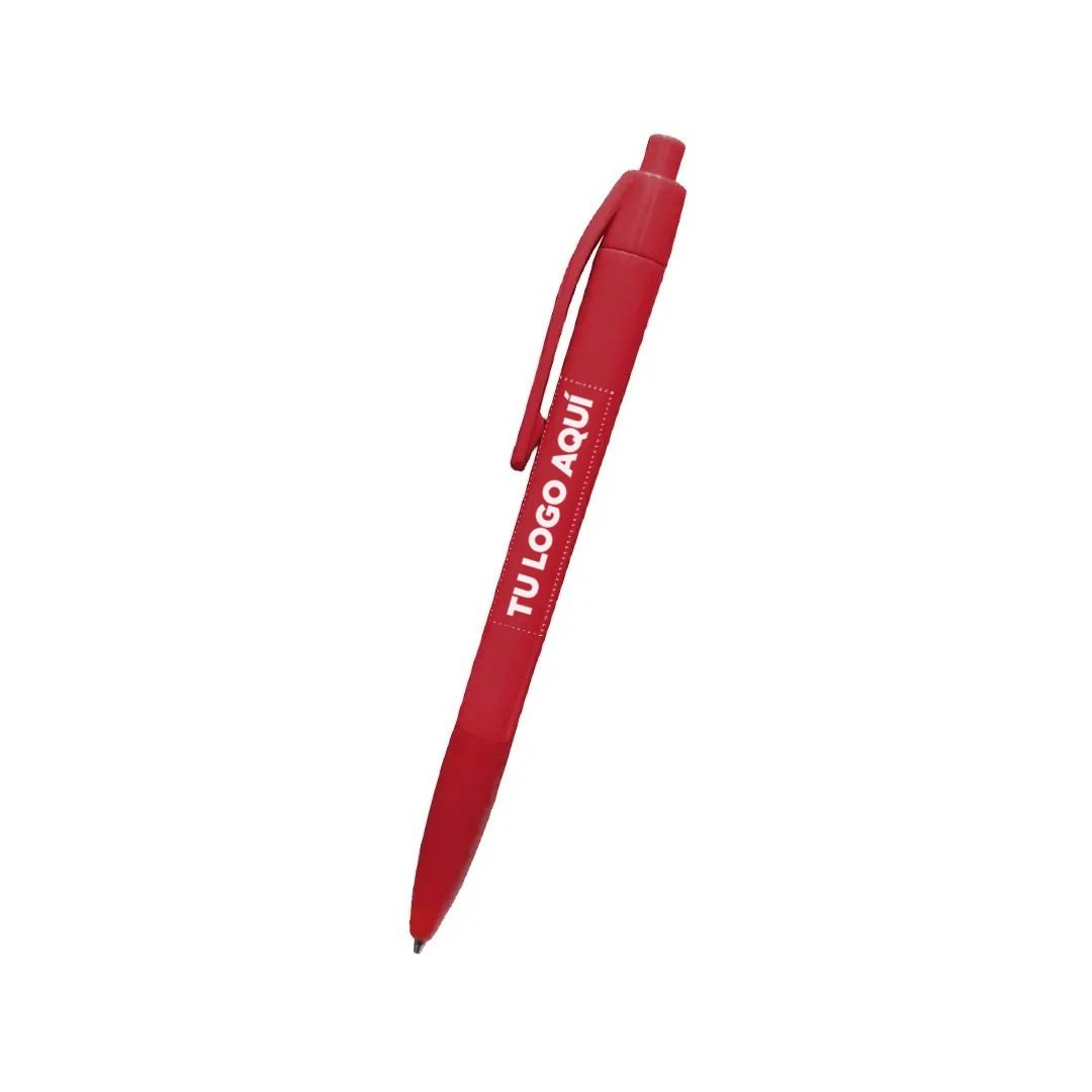 Boligrafo Colori Grip Rojo Solido - personalizable con tu logo