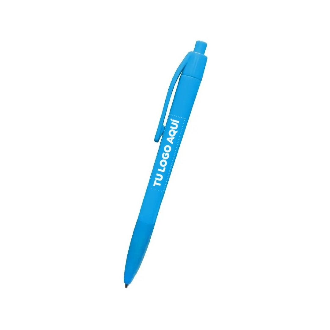 Boligrafo Colori Grip Turquesa Solido - personalizable con tu logo