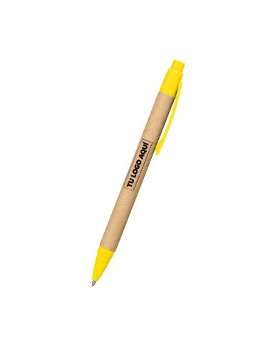 Boligrafo Ecologica Hega Amarillo - personalizable con tu logo
