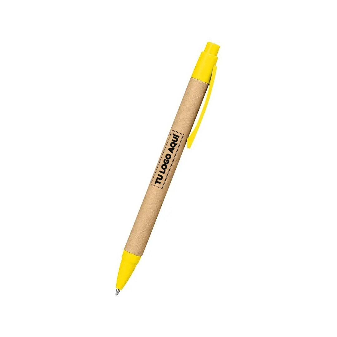 Bolígrafo Ecológico Amarillo - personalizable con tu logo