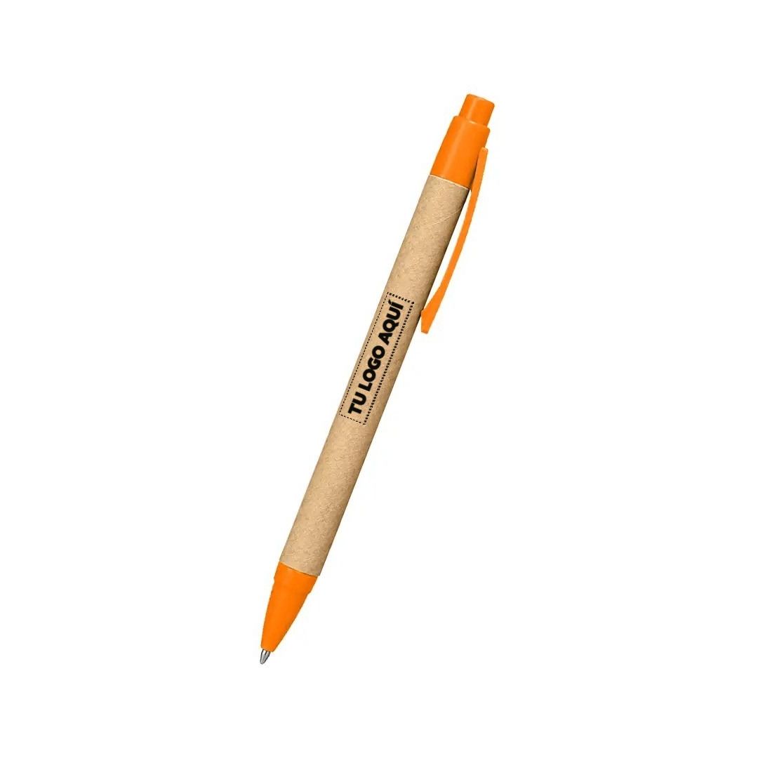 Bolígrafo Ecológico Naranja - personalizable con tu logo