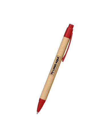 Boligrafo Ecologica Hega Rojo - personalizable con tu logo