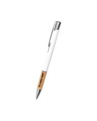 Bolígrafo Metálico Bambú Blanco - personalizable con tu logo