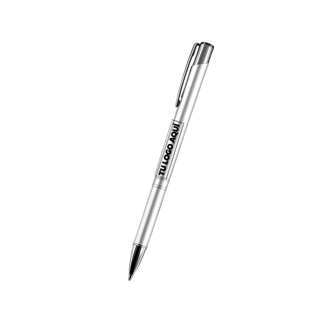 Bolígrafo Metálico Plateado - personalizable con tu logo