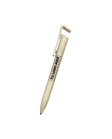 Boligrafo Portacelular Wheat Beige - personalizable con tu logo