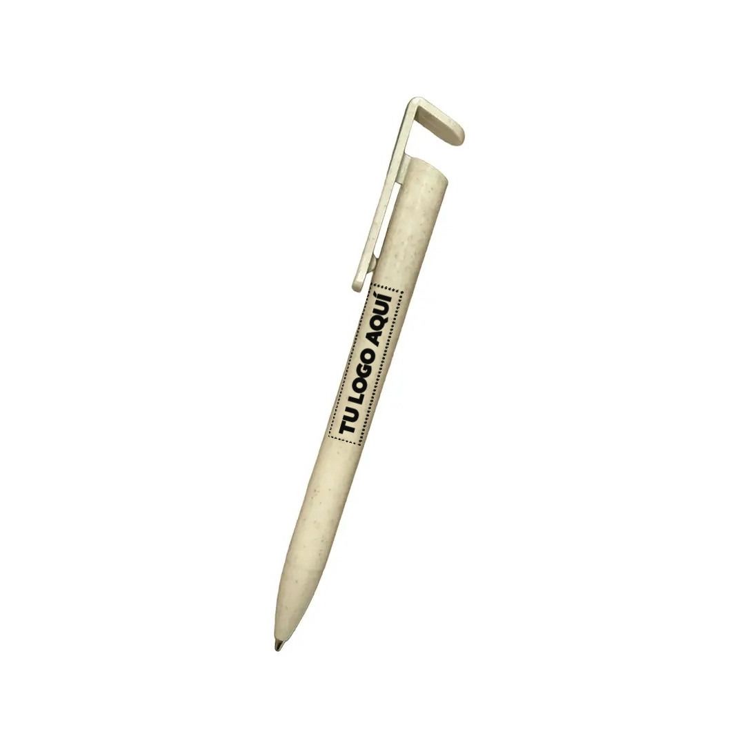 Boligrafo Portacelular Wheat Beige - personalizable con tu logo