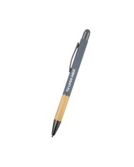 Boligrafo Rubber Bamboo Touch Color Plateado - personalizable con tu logo