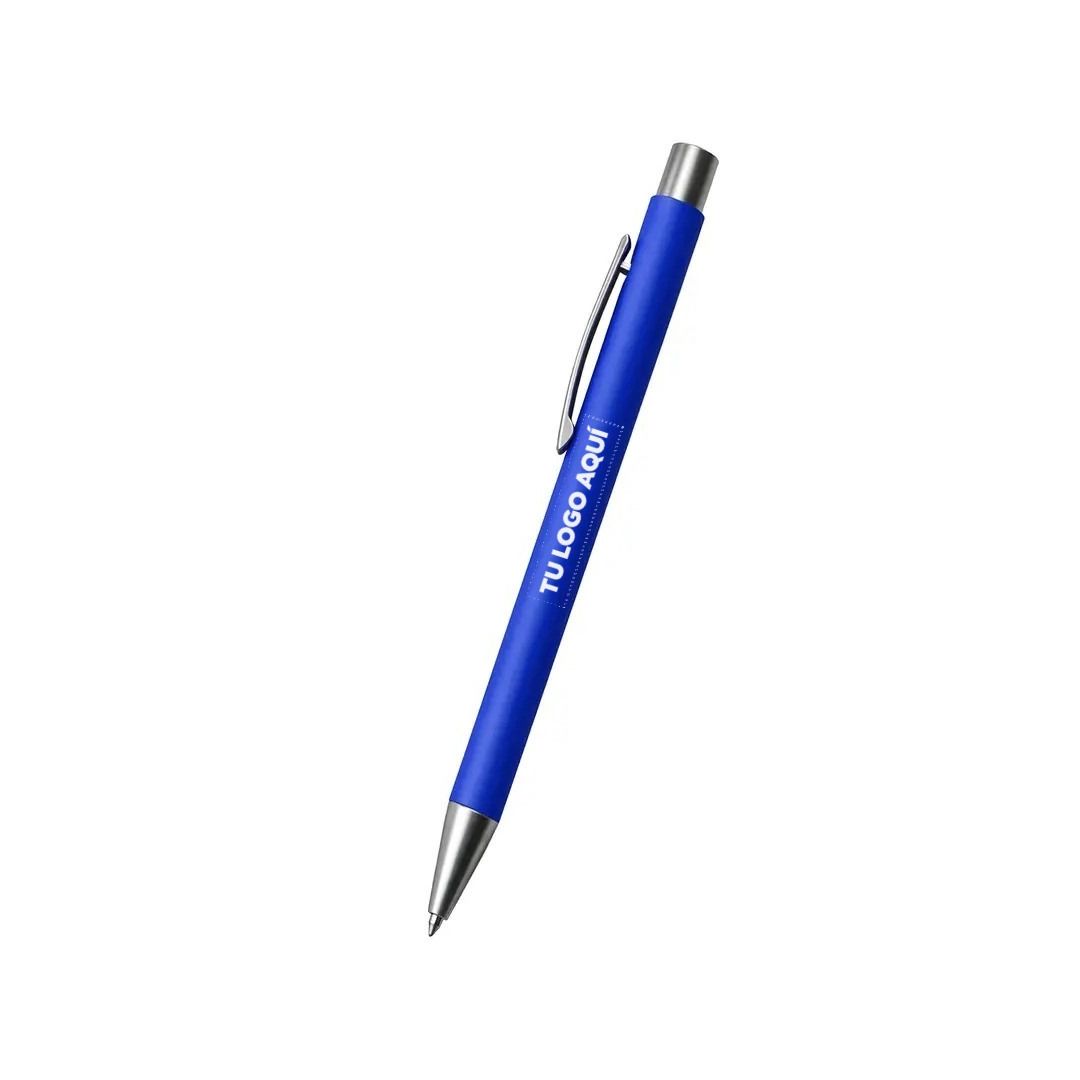 Bolígrafo Rubber Clásico Color Azul - personalizable con tu logo