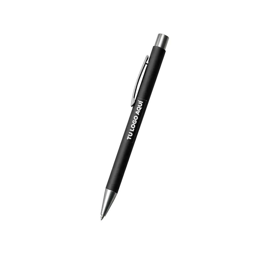 Bolígrafo Rubber Clásico Color Negro - personalizable con tu logo