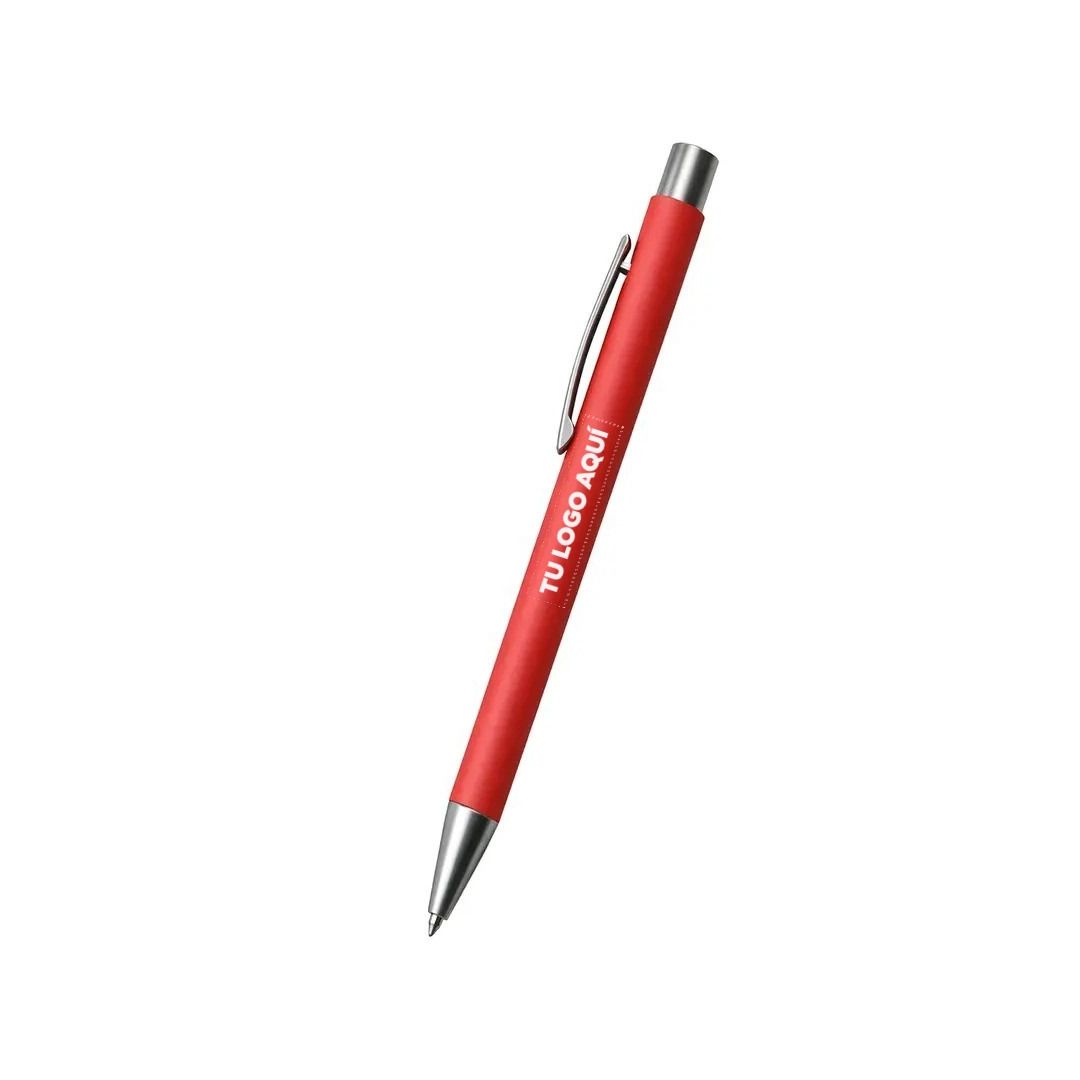 Boligrafo Rubber Clasica Color Rojo - personalizable con tu logo