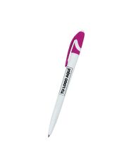 Boligrafo Space Blanco Con Fucsia - personalizable con tu logo