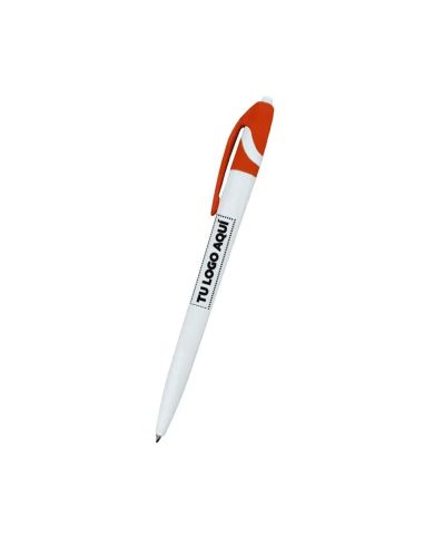 Boligrafo Space Blanco Con Rojo - personalizable con tu logo