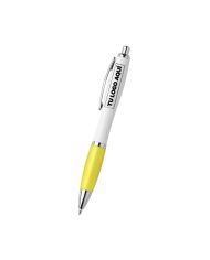 Boligrafo Suprema Blanco Con Amarillo - personalizable con tu logo