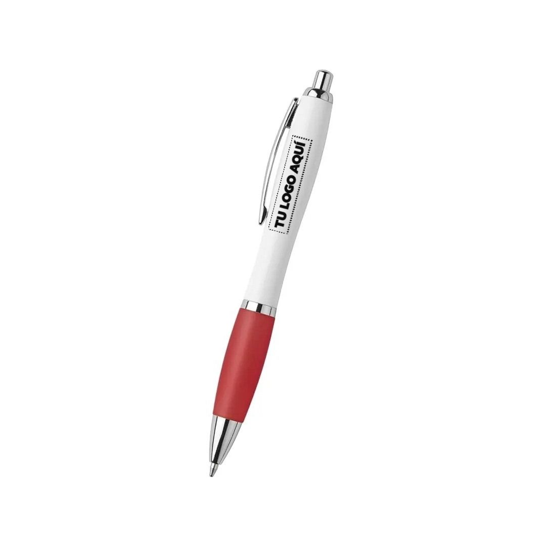 Boligrafo Suprema Blanco Con Rojo - personalizable con tu logo