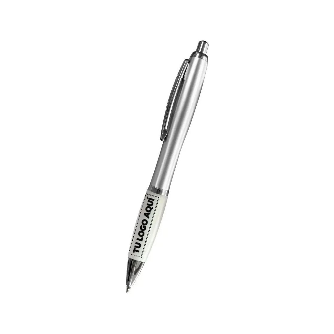 Bolígrafo Plateado Con Transparente - personalizable con tu logo