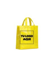 Bolso Cambrela Plastificado Amarillo Con Tira 23X22X11 - personalizable con tu logo