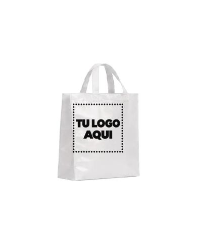 Bolso Cambrela Plastificado Blanco Con Tira 23X22X11 - personalizable con tu logo