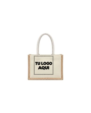 Bolso De Lienzo Y Yute 16*22*10 Cm - personalizable con tu logo