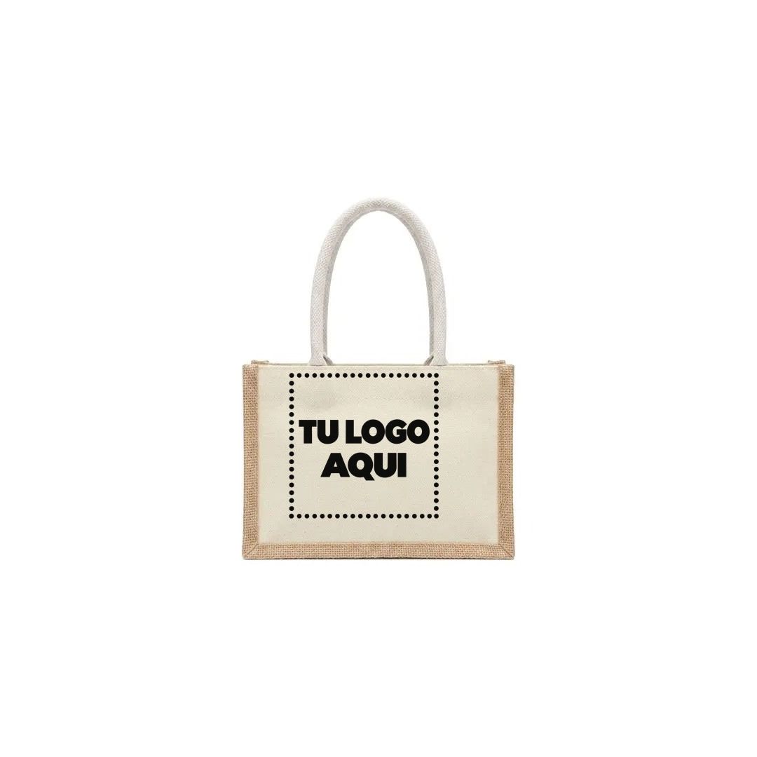 Bolso De Lienzo Y Yute 16*22*10 Cm - personalizable con tu logo