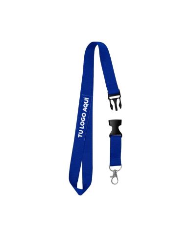 Cordon Portacredencial Y Porta Llaves Azul - personalizable con tu logo